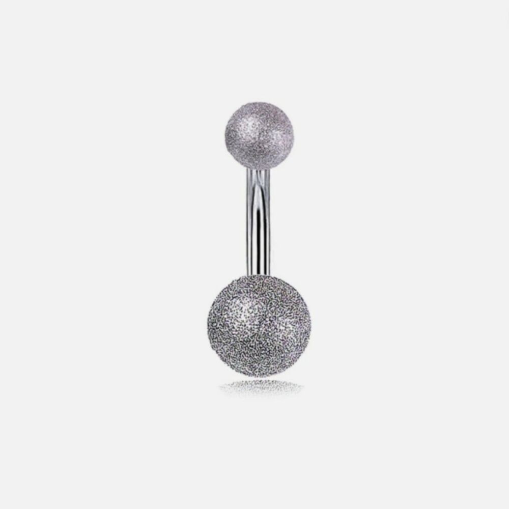14g: Frosted Sparkle Navel Belly Ring
